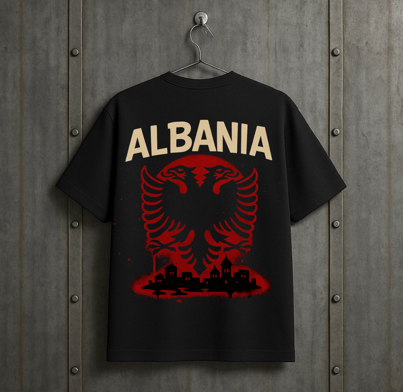 Red Shadow Eagle VACANCY Oversized Shirt